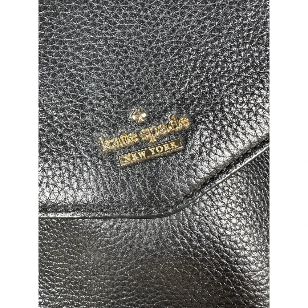 Kate Spade Black Pebbled Leather Spencer Court Lavinia Crossbody‎ Purse Classic